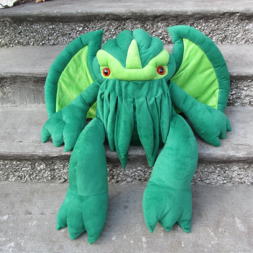 GIANT green cthulhu plush toy vault 12518 28" RARE vintage discontinued (T341)